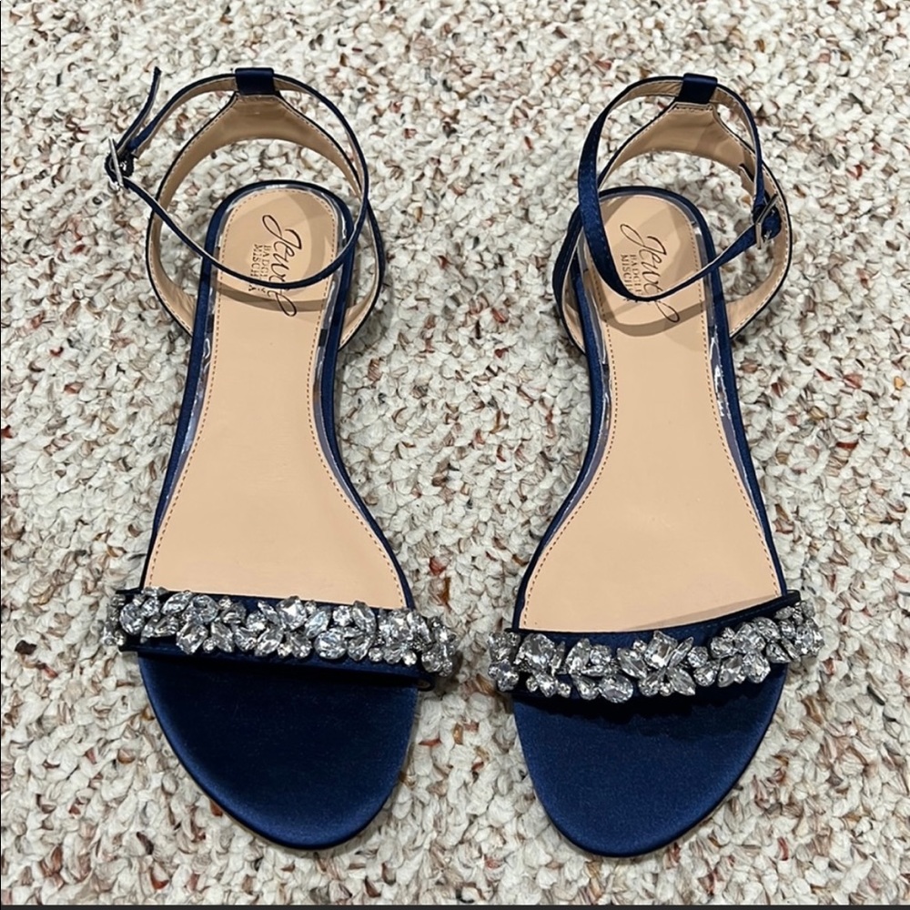Dressy jeweled ankle strap sandals